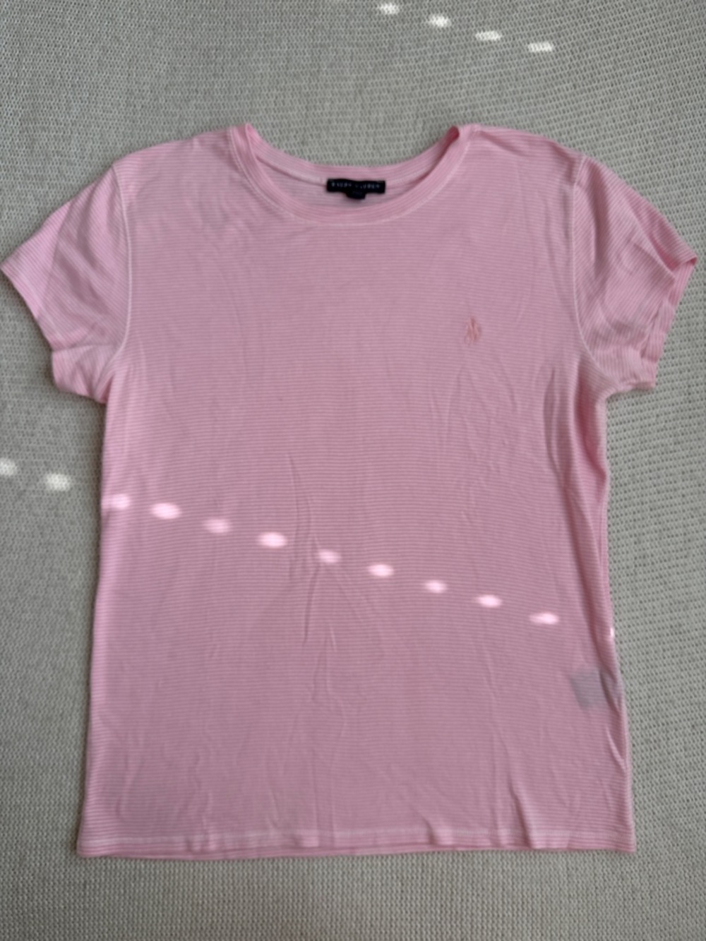 Ralph Lauren 100% Cotton Pink/White Stripe Short Sleeve Shirt Size XL